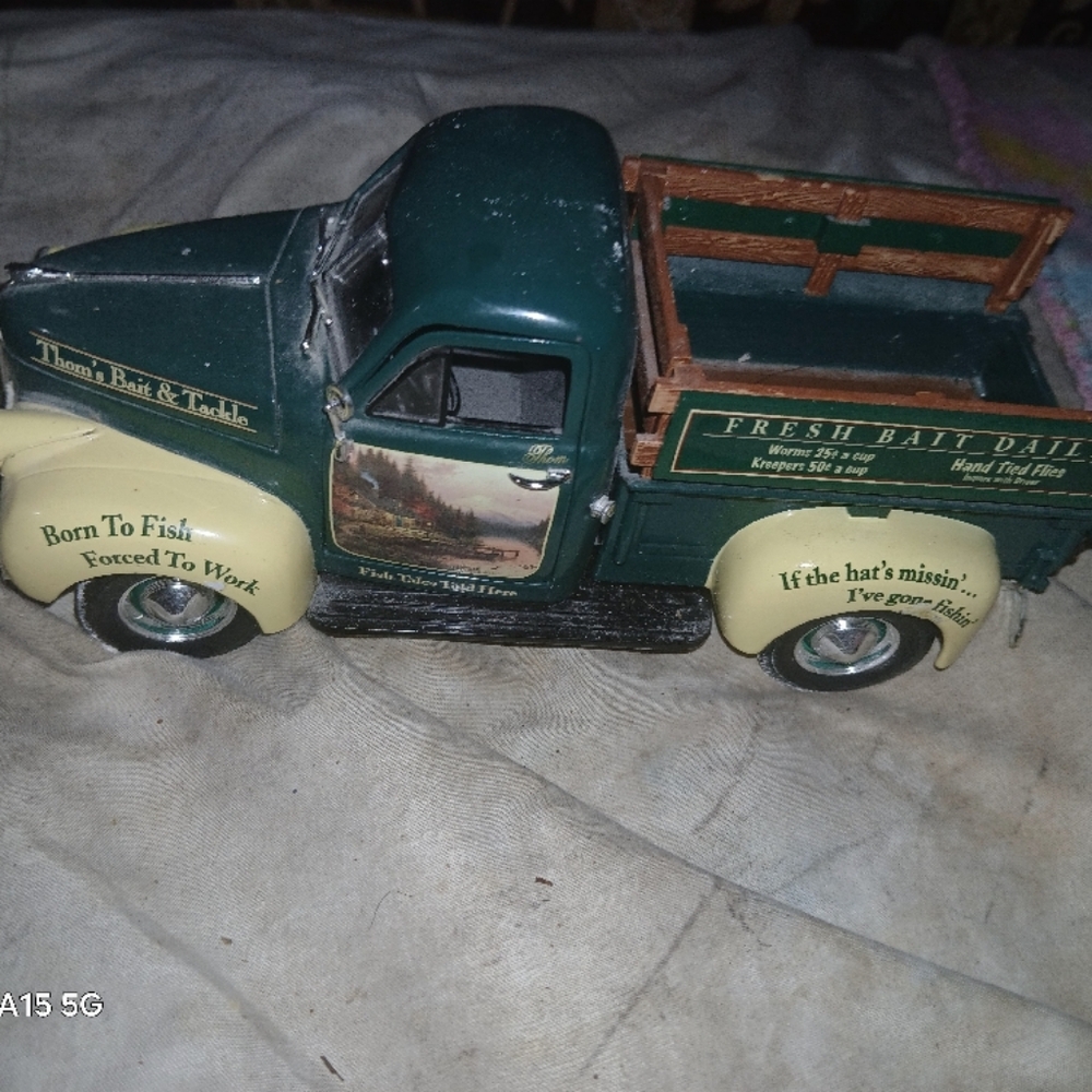 Nostalgic Green and Cream Vintage Truck Model